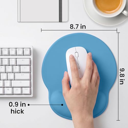 Mouse pad with Wrist Rest,Relieving Pain Memory Foam Computer pad, Ergonomic Desktop Mouse, Silicone Material Mouse pad, with Non-Slip PU Base (Blue) - color: blue