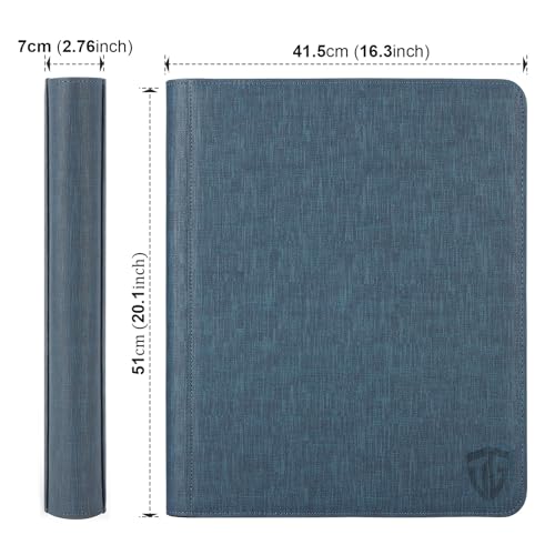 16 Pocket Toploader Binder,Holds 640 3”x4” Toploader Hard Cases,Sleeves Card Collection Binder,20 Double Sided Pages,Compatible with Trading & Sports Holder (Dark Blue) - color: Dark Blue, size: 16 Pocket