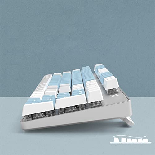 Merdia Full Size Wired Mechanical Gaming Keyboard | Blue Switch Led Backlit 104 Keys US Layout Mechanical Computer Keyboards | Hot Swappable Blue & White Keycaps Light Up PC Gaming Keyboard - color: Blue Switch Blue & White