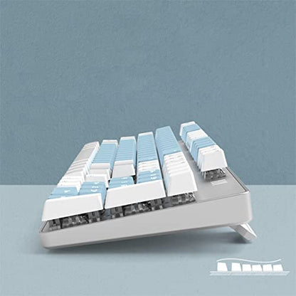 Merdia Full Size Wired Mechanical Gaming Keyboard | Blue Switch Led Backlit 104 Keys US Layout Mechanical Computer Keyboards | Hot Swappable Blue & White Keycaps Light Up PC Gaming Keyboard - color: Blue Switch Blue & White
