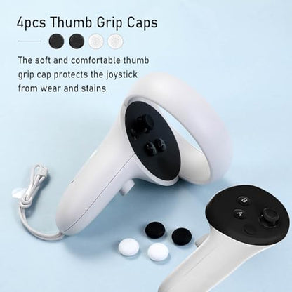 2 Pack Thumbsticks Replacement for Meta Oculus Quest 2 Controller, Custom Analog Joystick Thumb Sticks Repair Kit Buttons for Meta Quest 3, for Meta Quest Pro - size: Black - 2PCS