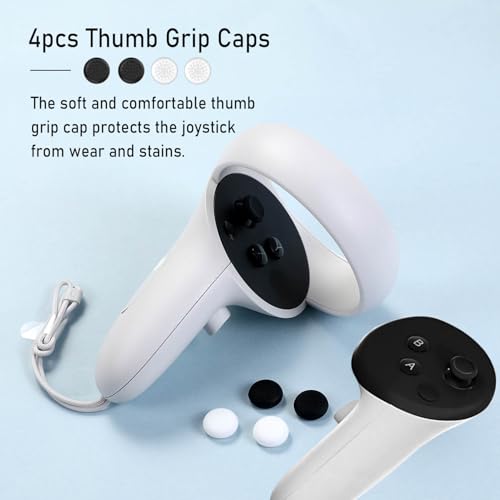 1 Pack Thumbsticks Replacement for Meta Oculus Quest 2 Controller, Custom Analog Joystick Thumb Sticks Repair Kit Buttons for Meta Quest 3, for Meta Quest Pro - size: Black - 1PCS