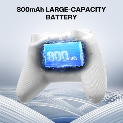 ECHTPower Wireless PC Gaming Controller - Hall Effect Joystick, 2.4G & Wired 1000Hz Polling Rate, 800mAh Battery, Adjustable Turbo/Vibration - for PC/Switch/iOS/Android-off White - color: off-white color