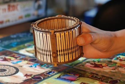 Wooden Dice Shaker Tower Barrel with Acrylic Window – Handmade Plywood Dice Roller, Eco Oil Finish – Perfect for Board Games, D&D, RPG, Tabletop, Gift for Gamers