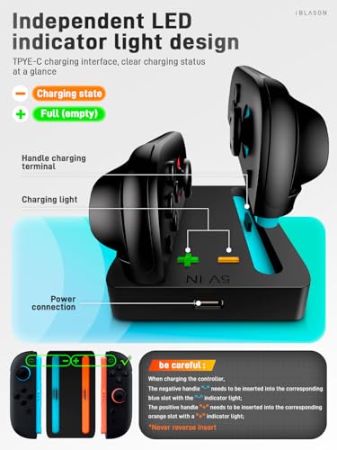 i-Blason Charging Dock Compatible with Nintendo Switch 2 for JoyCon Controller, Portable Slim Small Lightweight Minimalist Charger Station with Charging Cable & LED Indication