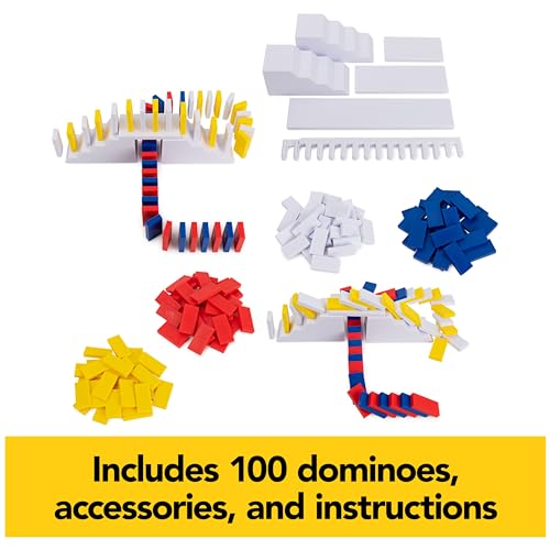 Spin Master Games H5 Domino Creations 100-Piece Classic Dominoes Set | Design, Build & Topple, Develops Motor & Coordination Skills, Make Domino Art, 100 Easy-to-Balance Tiles, 1+ Players, Ages 5+ - style: Modern