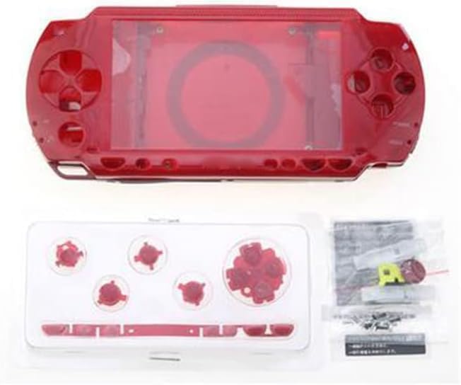 Full Housing Shell Case Cover with Button Set for PSP 1000 1001 Series Replacement (Red) - color: Red