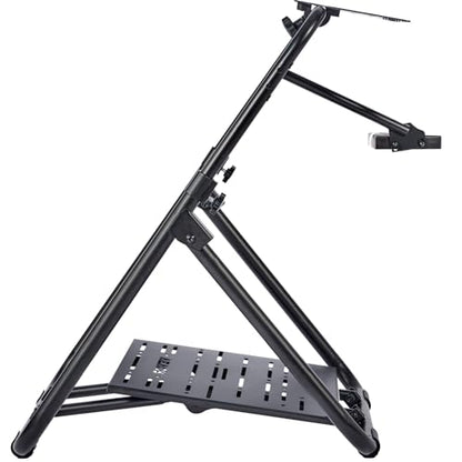 VEVOR Foldable Racing Steering Wheel Stand, Height Adjustable Universal Base Compatible with Logitech & Thrustmaster Racing Wheel and Pedal, Heavy-duty Frame Standard GT/Formula Seating Portable - size: 28.35 x 31.5 x 32.68 in