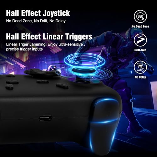 DuLingKer Wireless Controller for PC/Switch 1&2/Android with Charging Dock | Controller with Hall Effect Joystick and Trigger RGB M1/M2 Buttons Vibration, Gamepad for Windows PC/Switch 1&2/Steam/Android