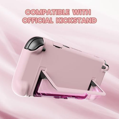 PlayVital Protective Case for Nintendo Switch 2 - Cute Dockable Hard Case Shell for Switch 2 with Thumb Grip & Sticker & Button Caps, Anti-Scratch & Shockproof Cover Skin - Cherry Blossoms Pink - color: Cherry Blossoms Pink