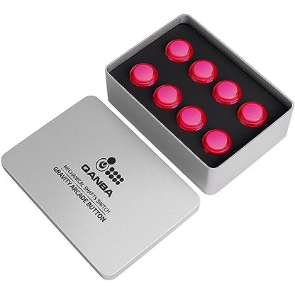 Qanba Gravity KS Mechanical Arcade Buttons 30mm Snap-in Mechanical Pushbutton (Boxed (Clear Pink D12(8 pcs)) - color: Clear Pink D12(8 pcs)