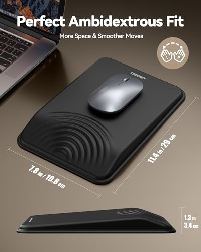 TECKNET Ergonomic Mouse Pad with Wrist Rest, Mousepad with Wrist Support with Built-in Memory Foam and Ergonomic Slope Design Relieves Carpal Tunnel Syndrome Pain,Mouse Pads for Office Gaming - color: Black