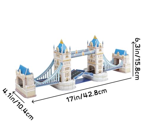 Architecture World Famous of 3D Puzzle.Build Your Own Collection of 17 Global Landmarks (Notre Dame, Colosseum) - Educational DIY Model Kit for Kids & Adults. (Tower Bridge) - color: Tower Bridge