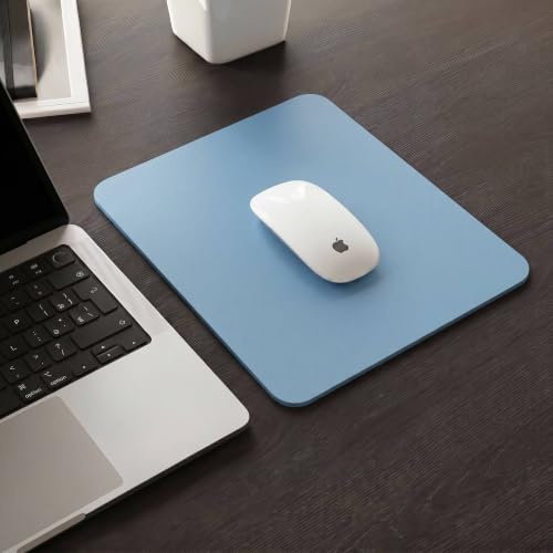 Leather Desk Pad Protector, Waterproof Mouse Pad, PU Desk Mat, Office Desk Cover, Desk Writing Mat for Office/Home/Work/Cubicle (Light Blue) 9x8 in - color: Light Blue, size: 9" x 8"
