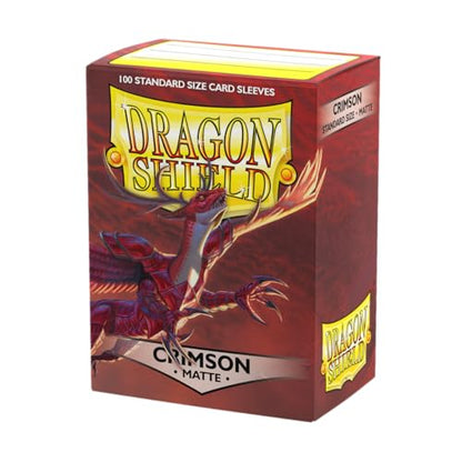 Dragon Shield | Standard Size Card Matte Sleeves | 100 CT - Smooth & Tough Premium TCG Sleeves | Compatible with Pokemon, Flesh & Blood, One Piece & Magic the Gathering | Crimson - Matte - color: Crimson