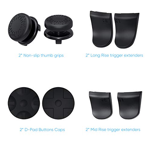 MENEEA Accessories Kit Bundle for PS5 Compatible with Controller | Thumb Grips Sticks Joystick + L2 R2 Trigger Extender+D-pad Button for Playstation 5 Controller, Anti-Slip Replacement Parts