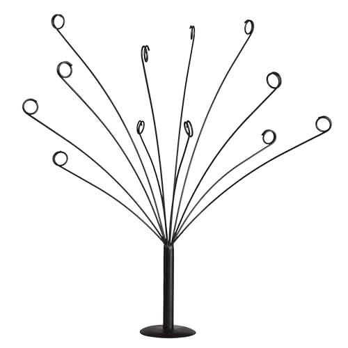 LED Gift Card Tree Holder to Hold Gift Cards, Lottery Tickets, Money | Lottery Ticket Holders with 11 Flexible Clips, Great for Birthday, Party, Wedding, Christmas, Metal Stand with Black Finish - color: Gift Card Tree