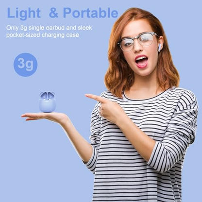 Wireless Earbuds, Bluetooth 5.4 Earbuds Stereo Bass, Bluetooth Headphones in Ear Noise Cancelling Mic, Earphones IP7 Waterproof Sports, 32H Playtime USB C Charging Case Purple Ear Buds for Android iOS - color: Glossy Purple