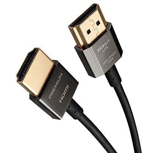 Zeskit Lite 4K Premium HDMI 2.0b High Speed with Ethernet 5ft Ultra Thin, 18Gbps 4K60 ARC HDR HDCP 2.2 2.3 Compatible with Dolby Vision Apple TV 4K Roku Sony LG Samsung Vizio Xbox PS4 PS5 Switch