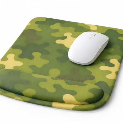 Ergonomic Memory Foam Mouse Pad with Wrist Support, Orange, Ultra-Smooth Surface, Anti-Slip Base (Camo, Medium) - color: Camo