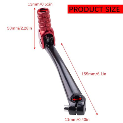 CNC Aluminum 2" Folding Gear Shifter Shift Lever for Honda XR50 CRF50 XR CRF 50cc 70cc 90cc 110cc 125cc Dirt Pit Bike (Red Black) - color: Red Black