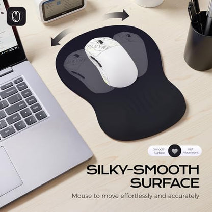 Mouse Pad with Wrist Rest - Black Mousepad with Wrist Support, Ergonomic Mouse Pad with Wrist Rest for Mouse Gaming Laptop Work - color: black mouse pad
