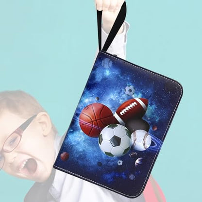 Sports Card Binder 900 Pockets, Trading Card Binder 9 Pocket with 50 Sleeves Fits 900 Sport Cards, Sports Card Holder with Zipper, Football Basketball Hockey Baseball Card Collection Storage Album - size: 900 Pockets Sports