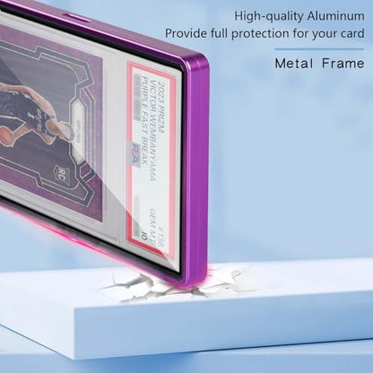 PSA Slab Bumper Case, Metal Graded Cards Slab Magnetic Protector for 35pt PSA/CGC/CCIC Graded Cards|Scratch Resistant | Stackable | UV Resistant | Green - color: Green