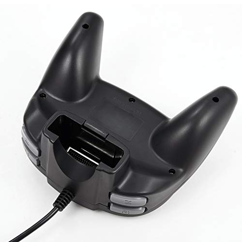KIWITATA N64 Mini Controller, Retro N64 Wired Bit Game Pad Upgraded Joystick Remote Controller for Classic N64 Console (Black) - color: black