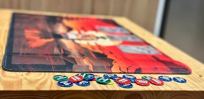 Trading Card Game Playmat – OPTCG, Non-Slip Rubber Base, Stitched Edges, Original Art, a Professional Storage Bag Included, Plus a Set of 20 Damage Counters (Samurai) - color: Samurai