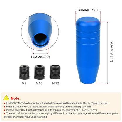 3.5inch Aluminum Alloy Shift Knob, Heavy Duty Car Gear Lever Stick Shifter Handle fit Most Automatic Manual Vehicle Blue - color: Blue, size: 9cm