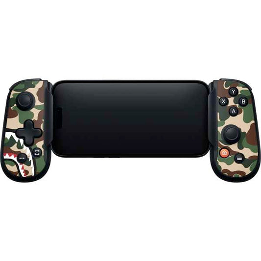Skinit Decal Gaming Skin Compatible with Backbone One for iPhone Game Controller - Shark Teeth Street Camo Design - color: Green - CAMBPE06