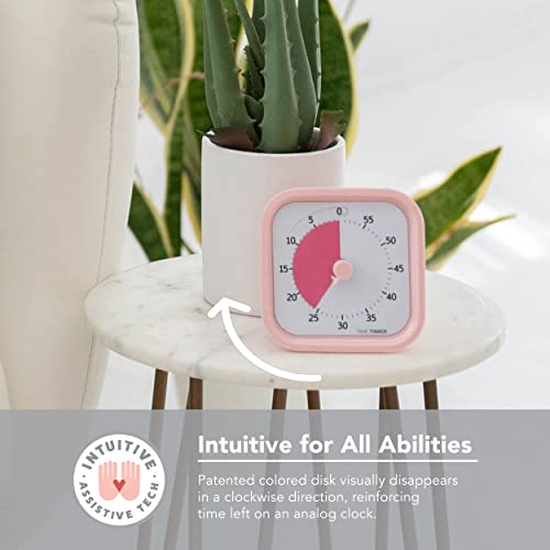 TIME TIMER MOD – 60-Minute Visual Timer, Homeschool Supplies Study Tool, Timer for Office and Meetings with Silent Operation (Peony Pink) - color: Peony Pink, style: Timer