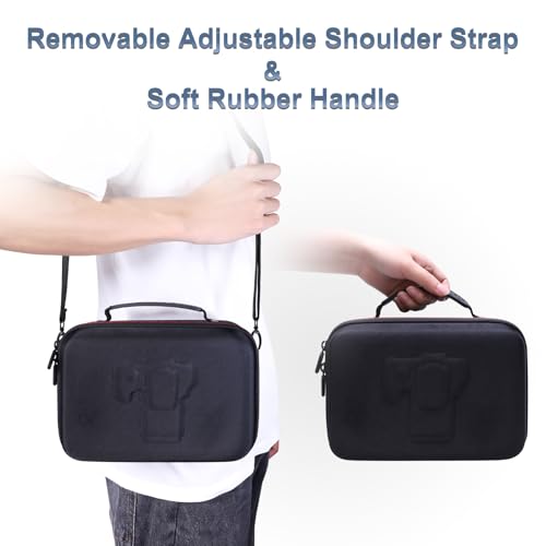 Camera Case Compatible with Canon EOS Rebel T7/R50/R6 Mark II/R100/R50 V/T6/R8/R10/R5 Mark II/RP/R7/5D Mark IV/SL3/R5/T100 DSLR SLR Camera, Len and Tripod with 4 Dividers and Shoulder Strap, Black | Hard Carrying Travel Case for Canon EOS Rebel T7/R50//R1