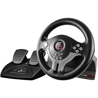 SUBSONIC - Superdrive SV250 Racing Wheel Switch 2/Switch PS4 PC Xbox Series | Steering Wheel with Pedals and Paddles - Vibration - 3 Sensitivity Modes - Diameter 22 cm, Rotation 180°