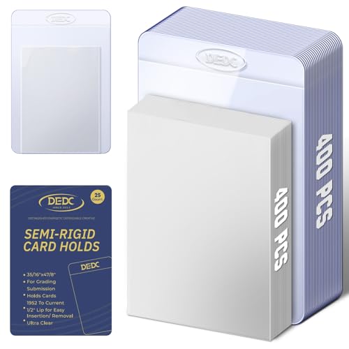 DEDC 400 Semi Rigid Card Holders and 400 Penny Sleeves for PSA Grading, Standard Size Card Saver 1 and Soft Trading Card Protectors for Baseball Basketball Sports Cards - size: 400 Semi Rigid & 400 Penny Sleeves