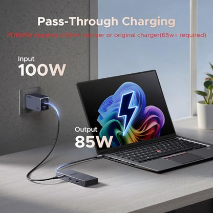 UGREEN USB C Docking Station Dual Monitor, 7-in-1 Aluminum Dock with 2xHDMI | Dual 4K@60Hz, 4x10Gbps USB-A&C Data Ports, 100W PD, Revodok Pro Laptop Docking Station for HP, Thinkpad, Dell and More Laptop