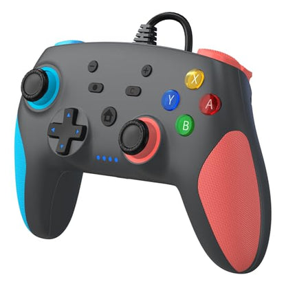Akalyptra Wired Pro Controller for Switch 2/1/PC, Hall Effect Joysticks Gaming Controller with 2 Back Buttons Support Remap/Programmable, Motion Gyro Control, Cool RGB Light, 3.5mm Audio Jack, Dual Vibration(Black)