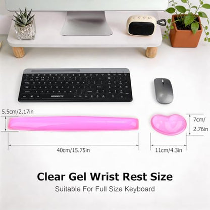 Gel Keyboard & Mouse Wrist Rest Set - Keyboard Wrist Rest Pad & Mouse Support for Office Gaming Pad Computer Laptop Ergonomic Comfortable Pain Relief-Pink Pad Set - color: Pink Pad Set