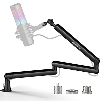 Microphone Arm,Aokeo AK-55i Desk Low Profile Adjustable Mic Boom Arm Stand,Suitable For Blue Yeti,Snowball iCE, HyperX QuadCast,SoloCast,Elgato Wave,Etc - color: AK-55i