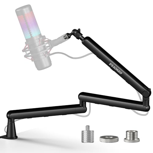 Microphone Arm,Aokeo AK-55i Desk Low Profile Adjustable Mic Boom Arm Stand,Suitable For Blue Yeti,Snowball iCE, HyperX QuadCast,SoloCast,Elgato Wave,Etc - color: AK-55i
