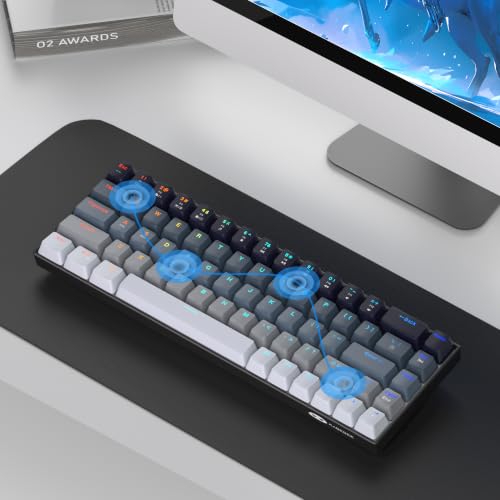 MageGee Portable 60% Mechanical Gaming Keyboard, RGB Backlit Compact 68 Keys Mini Wired Office Keyboard with Red Switches for Laptop PC Mac - Gradient Black - color: Gradient Black/Red Switch