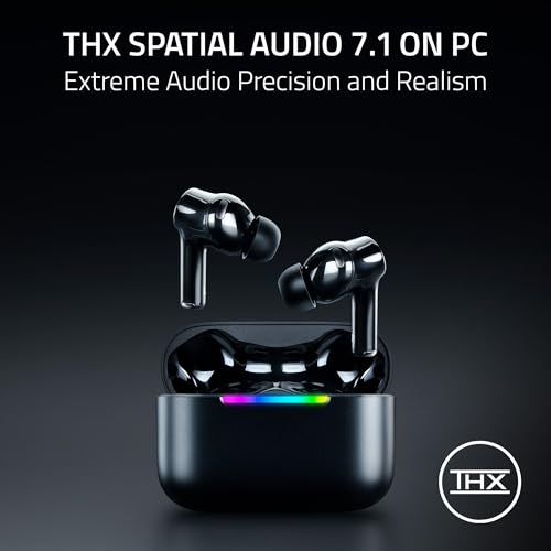 Razer Hammerhead V3 X Wireless Multi‐Platform Gaming Earbuds, Black | 2.4 GHz & Bluetooth 5.3, 35 Hr Battery, THX Spatial Audio, for Smartphones, PC, Laptop, Tablet, PS5, Steam Deck - style: PC