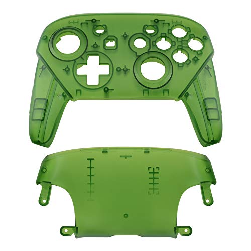eXtremeRate Transparent Clear Green Faceplate and Backplate for Nintendo Switch Pro Controller, DIY Replacement Shell Housing Case for Nintendo Switch Pro - Controller NOT Included - color: Clear Green
