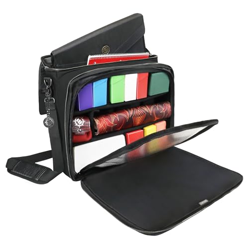 ENHANCE Collector's Edition MTG Bag fits Deck Boxes, Top Loader Binder, Commander Deck, & More TCG Accessories - TCG Travel Bag with Card Defender Screen, Customizable Interior (Dragon Black) - color: Dragon Black