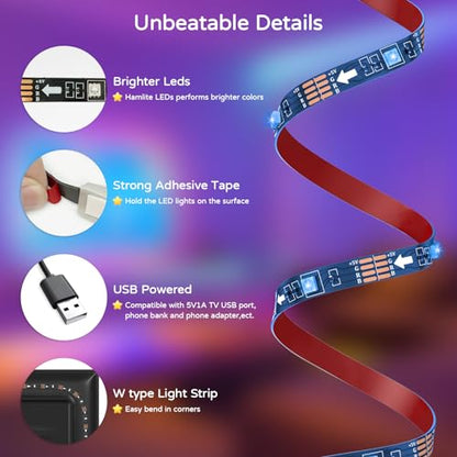Led Lights for TV 85-95 Inches, 21Ft USB Powered TV Led Backlight, Easy-Bending Design, Ambient Lighting, Gaming Decor - size: for 85-95inch