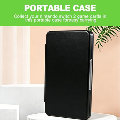 24 Slot Game Card Case Holder Portable Cartridge Storage Box with Micro SD Card Organizer Travel Hard Shell Protective Case Black