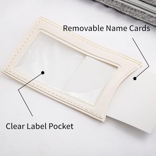 AVLA 4 Pack Student Book Pouches, A4 Mesh Zipper Bag with Handle, File Document Puzzle Bag with Name Card Pocket for Organizing Storage Board Games, School Office Appliances, Convenient to Carry