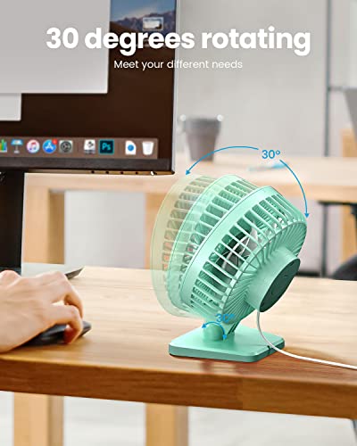 Gaiatop USB Desk Fan, Small But Powerful, Personal Portable Quiet 3 Speeds, Adjustable Mini Table Desktop fan for Cooling Home Office Car Summer Travel Gifts Green - color: Green