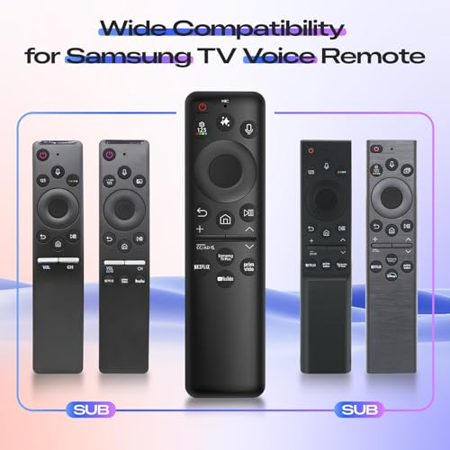New BN59-01480A Solar Voice Remote for Samsung Smart TV, Rechargeable Replacement for 2019-2026 Samsung Remote Control, Fast Charging, Solarcell, Free USB C Cable, Voice Search, Bluetooth